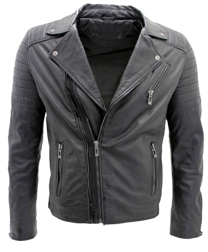 Giacca biker uomo - nera, slim