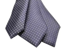 Cravatta blu a pois bianchi