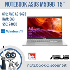 Notebook ASUS M509B  Portatile 15"  Cpu AMD A9-9425  Ram 8Gb  240gb  GRADO A-