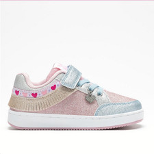 Lelli Kelly Sneaker Bambina Frangetta Mix, C/Accessorio Cuore - CERO (Celeste/Ro