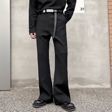 Pantaloni Da Uomo Eleganti A Zampa Di Elefante Slim Vintage Neri