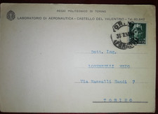 TORINO LABORATORIO AERONAUTICA CASTELLO VALENTINO R. POLITECNICO  CARTOLINA 1936
