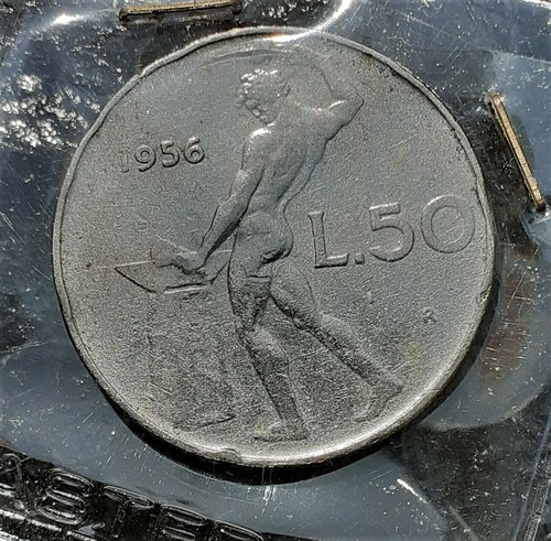 Moneta lire 1956 vulcano - moneta,