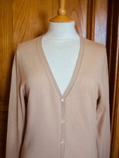 Cardigan caldo beige fine