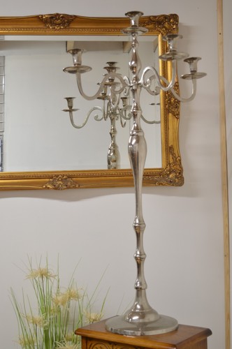 Candelabro grande cromato - , 5