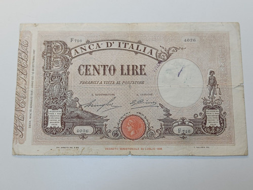 100 lire matrice - 100, (fascio)