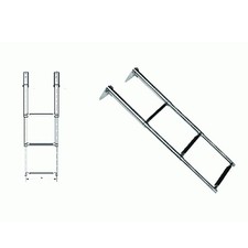 Scaletta per barca, telescopica 3 o 4 gradini, per plancetta, in acciaio inox