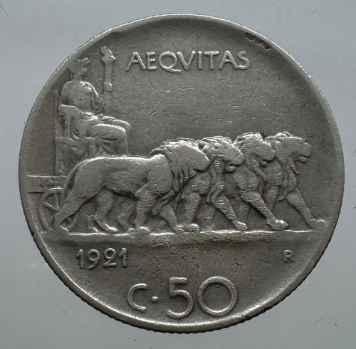 Regno italia 50 centesimi - d'italia,