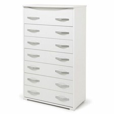Cassettiera bianco frassinato con cassetti in legno Mobile settimino 76x41x127H