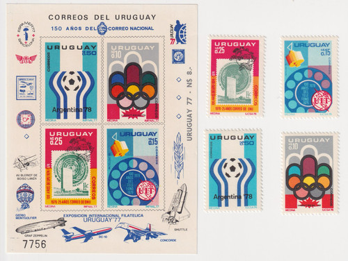 Uruguay blocco anno 1977 - blocco, con