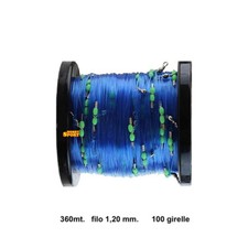PALANGARO PALAMITO FILO 1.20mm  BLUE  LUNGHEZZA 360 MT CON  100 GIRELLE