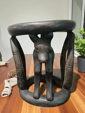 Tavolo/tavolino/tavolino tribale a cerchio in legno africano Bamileke