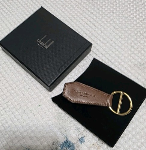 Dunhill leather keyring brown - leather,