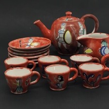 CERAMICA VIETRI ANNI 40/50 LA VIETRESE ITALY SERVIZIO TÈ CAFFÈ kowaliska dolker