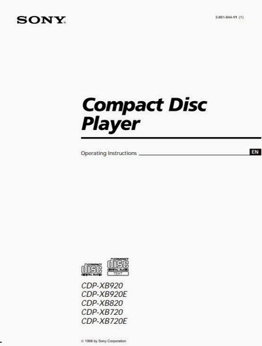 Sony cdp xb920 xb920e - sony, cdp-xb920