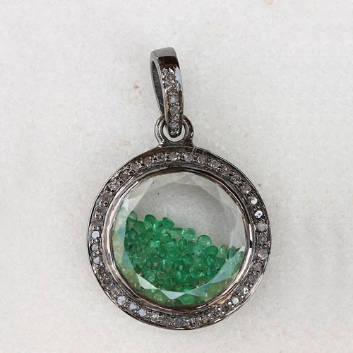 Ciondolo smeraldo verde - , e