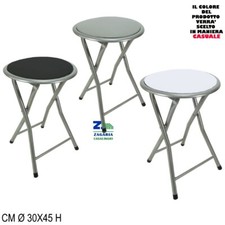 SGABELLO PIEGHEVOLE MODERN LINE SALVASPAZIO IN METALLO SEDUTA PVC
