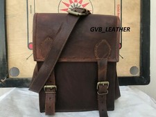 Borsa a tracolla uomo 15" vera pelle vintage messenger pro laptop valigetta n...