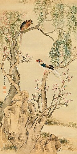 Quadro giapponese uccelli - uccelli, su