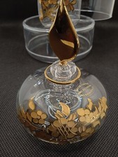 Bottiglia in vetro soffiato di Murano con decorazioni in oro 24k anni '90