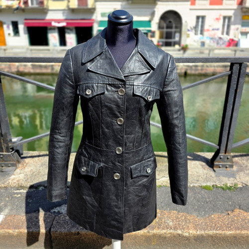 Trench cappotto pelle corto
