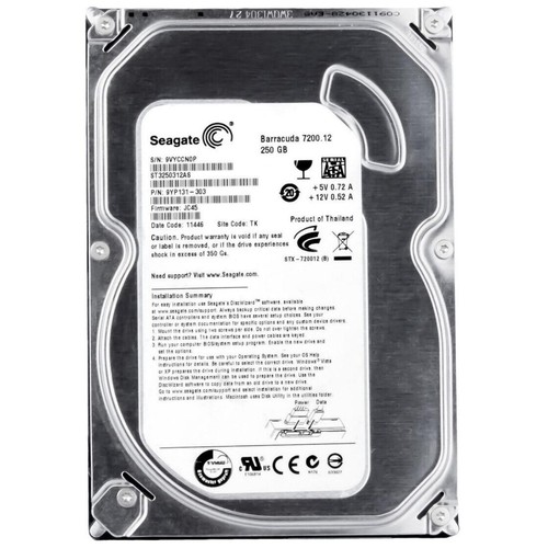 Hdd seagate hard disk 250gb - hdd,