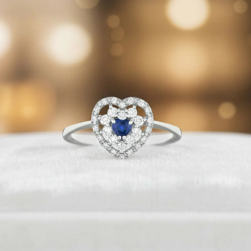 Anello cuore oro bianco - anello,