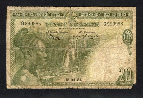 Congo belga franchi 1954 - 20,