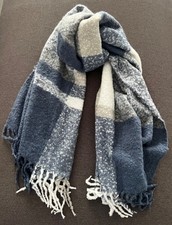 Sciarpa con frange Natura blu