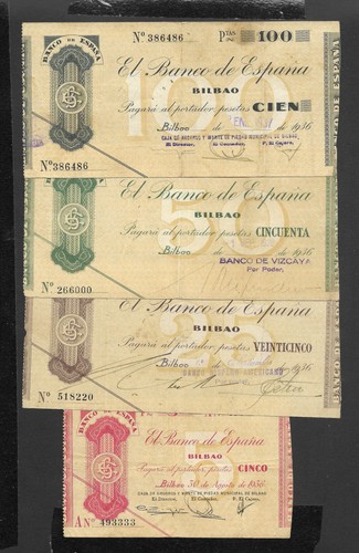 Billetes 50 100 pesetas - 5-25-50-100,