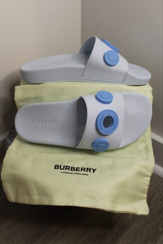 Burberry blue farley slides - blue,