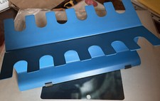 Porta Timbri 16 posti Vintage anni 80's blu metallo Scrivania Tavola -