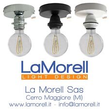 Portalampada a muro in metallo, attacco E27.  Da parete e soffitto.