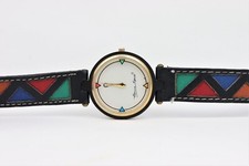 Raro orologio da donna unico Etienne Aigner tavolozza colori primari pelle nera