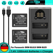 2 batterie DMW-BLG10 BLE9 BLG10E per Panasonic Lumix DMC-LX100 ZS60 TX1 e caricabatterie