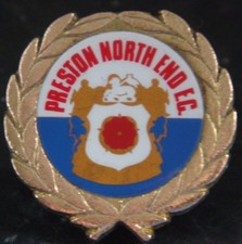 PRESTON NORTH END FC Vintage inserto tipo distintivo Maker COFFER LONDON 31mm Dia