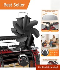 Ventilatore silenzioso per stufa a legna 6 pale alimentato a calore con termometro magnetico per casa