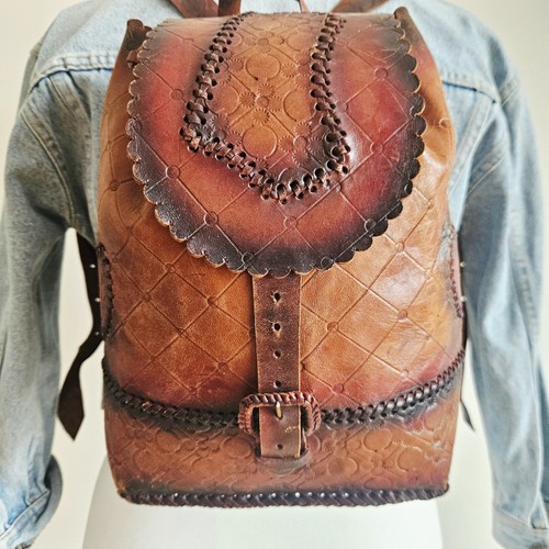 Zaino vintage vera pelle - vintage,