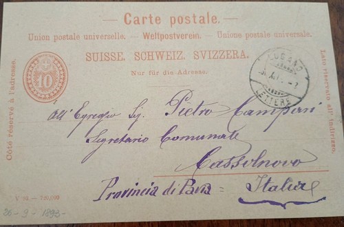 Cartolina viaggiata lugano - viaggiata,