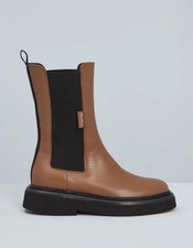 ⭐️High Leather Ankle Boots MAX MARA?Stivaletti Alti In Pelle Brown EU35 15