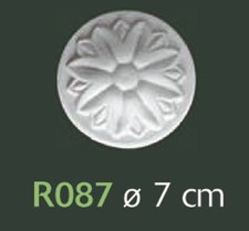 Rosone in gesso bianco per