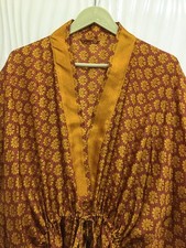 Pure Seta Kaftano Marrone &