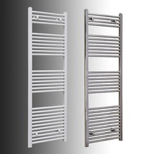 TERMOARREDO SCALDASALVIETTE BIANCO CROMO CALORIFERO TERMOSIFONE RADIATORE DRITTO