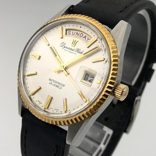 Vintage RICOH dinamico ampio automatico 25 rubini Day-Date Giappone lunetta in oro #2245