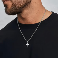 Collana Croce Acciaio inox