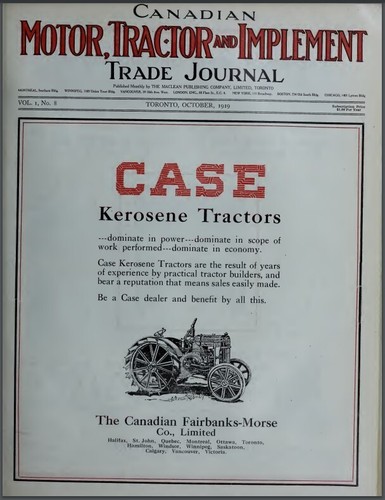 Motor tractor implement - tractor,