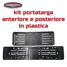 KIT PORTATARGA AUTO ANTERIORE POSTERIORE UNIVERSALE PLASTICA NERO TARGHE 1999»