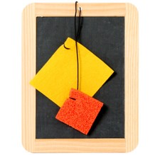 Schiefertafel mit Schwamm &