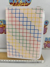 ASTUCCIO SCUOLA  VINTAGE ZIP QUADRI QUADRETTI COLORATI PLASTICA ANNI 80 TIGER