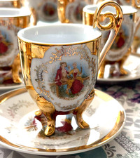 Servizio da caffè/the vintage DULA di Bavaria in porcellana bordo oro